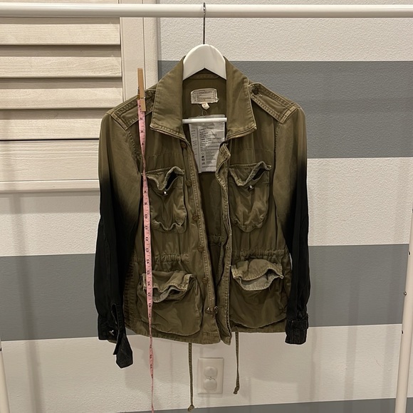 Current/Elliott the lone soldier military jacket w/ ombré coated sleeves, cotton - Picture 12 of 17